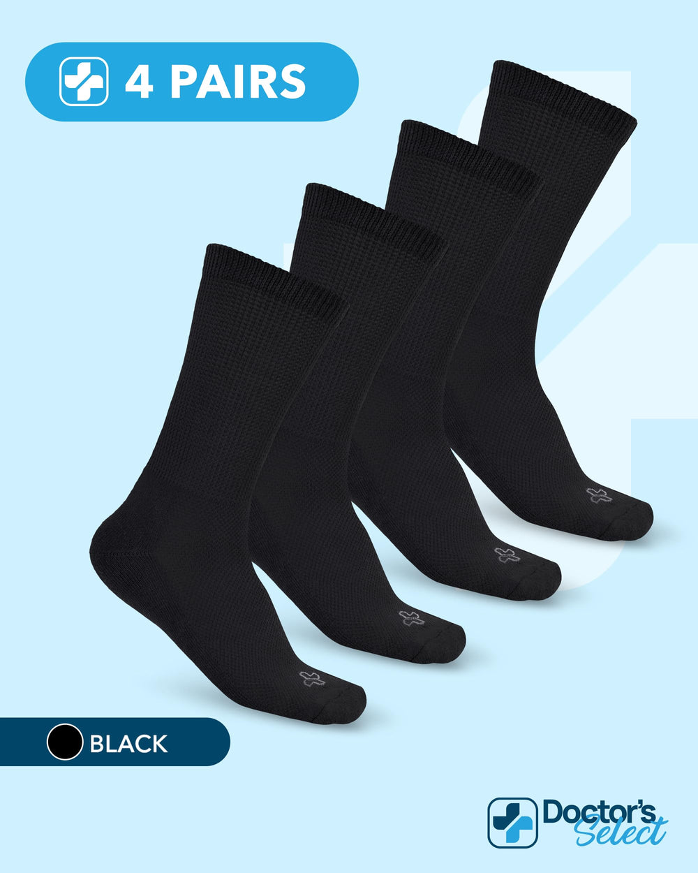 Doctors Select diabetic socks all-day wear suitable for work, gym, or home.