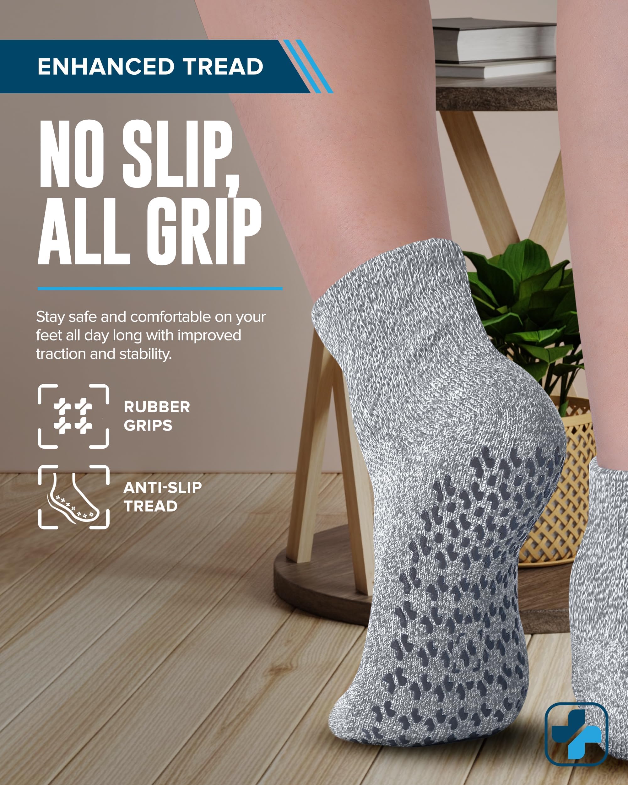 Cushioned sole area of Doctor's Select diabetic socks for gentle underfoot support