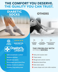 Doctor's Select diabetic socks cushioned toe for all-day comfort.
