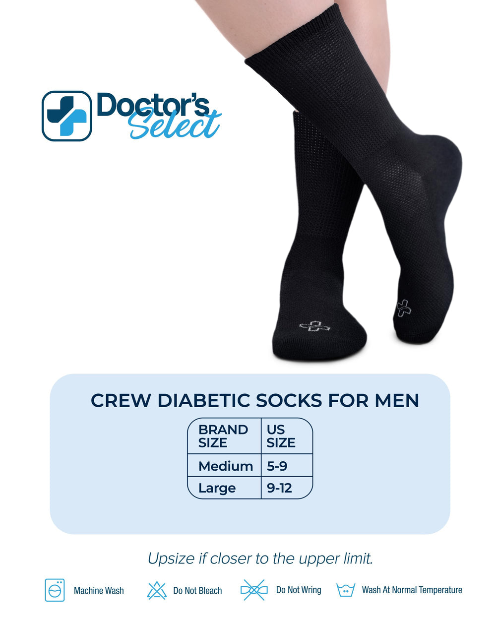 Doctors Select diabetic socks 4-pair pack endorsed by The Diabetes Council.