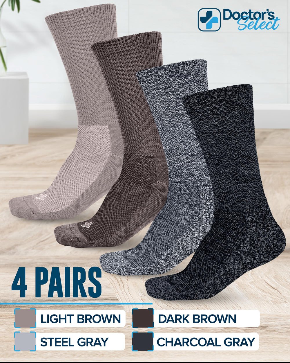 Doctor's Select diabetic socks endorsed by The Diabetes Council for diabetics.