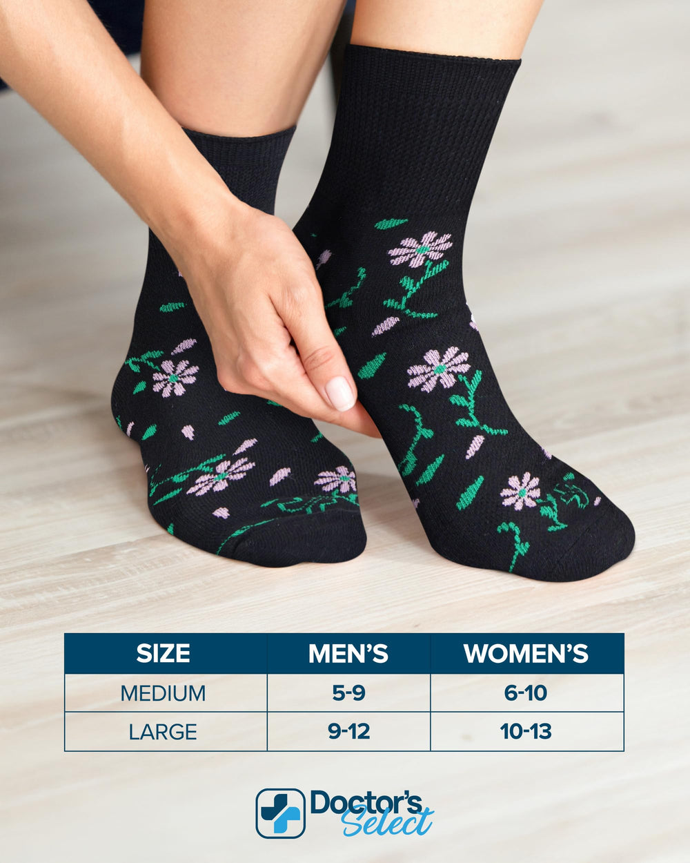 The Diabetes Council-endorsed Doctor's Select diabetic socks for confident daily use.
