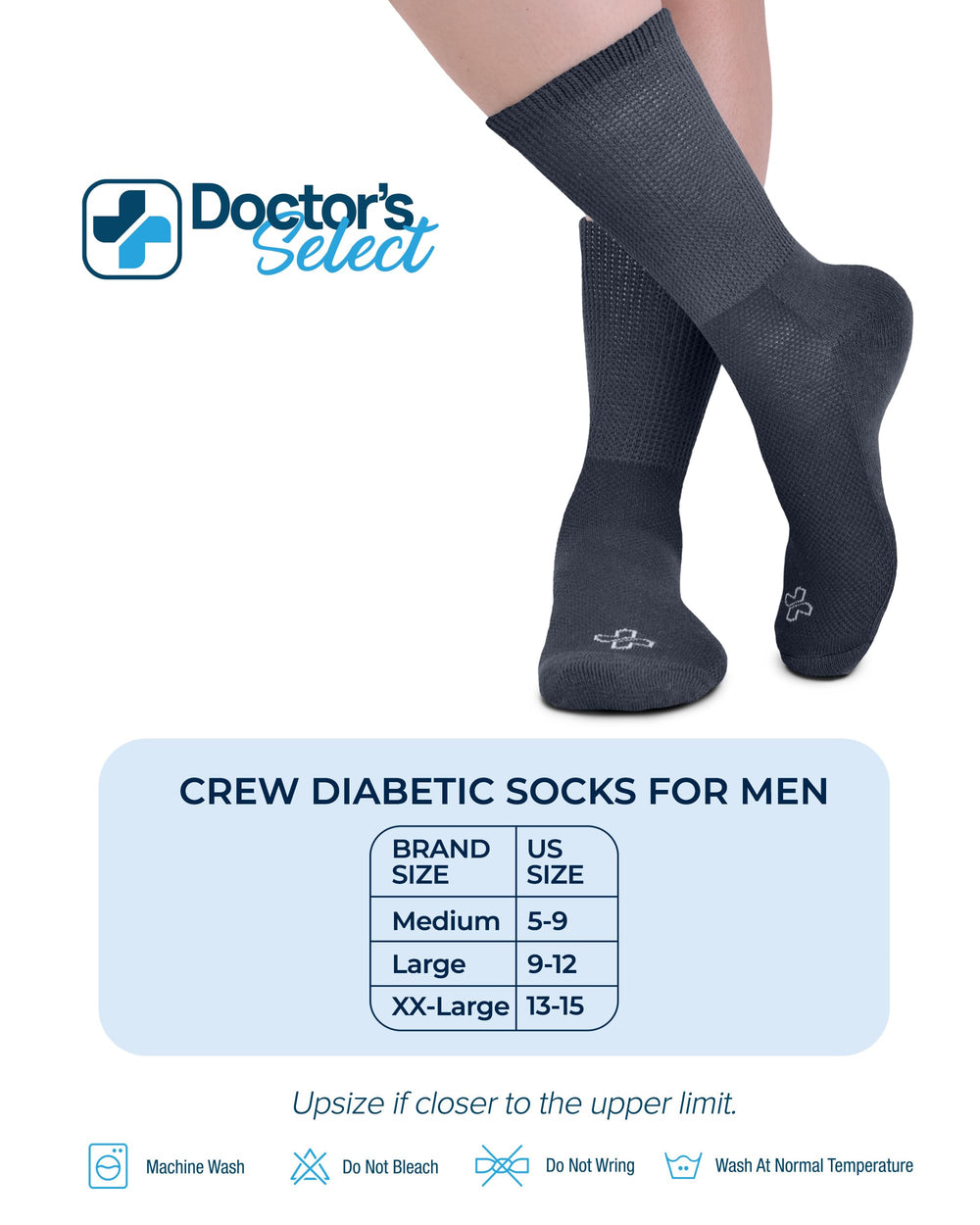 Doctors' Select diabetic socks four-pack colors offer versatile outfit options.