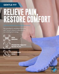 Doctor's Select diabetic socks with grips in blue offer secure footing for daily activities