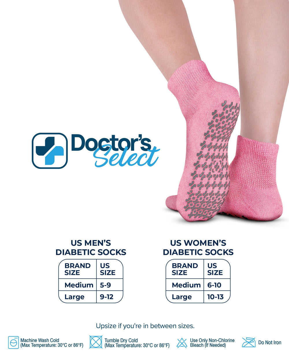 Doctor's Select diabetic socks with grips in purple help with balance at home