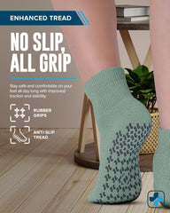 Rust-colored grip socks by Doctor's Select providing stable traction on smooth floors