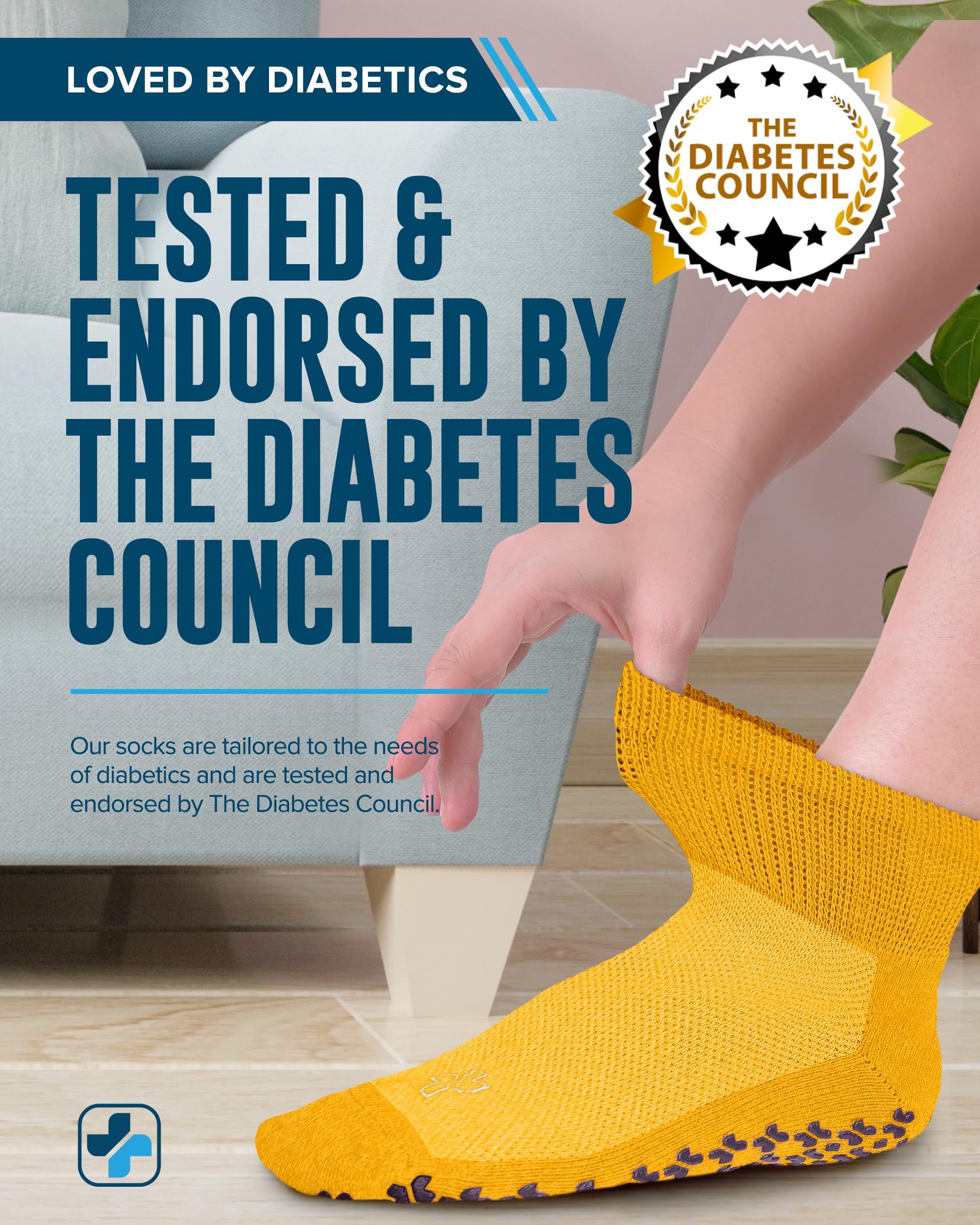 Sole cushioning detail in Doctor's Select diabetic socks enhances walking comfort