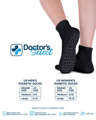 Loose-top design shown on Doctor's Select diabetic socks to prevent slipping.
