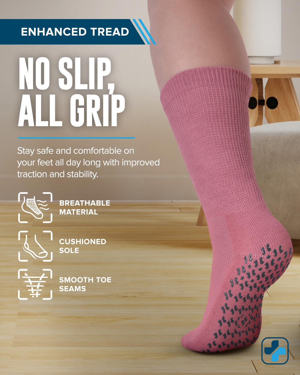 Doctor's Select socks feature a loose top to prevent tightness and marks.