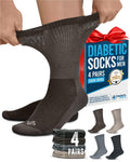 Doctor's Select Diabetic Socks for Men 9–12 | 4 Pairs, Brown