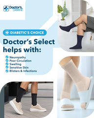 Doctor's Select diabetic socks for men in navy with reinforced heel for durability