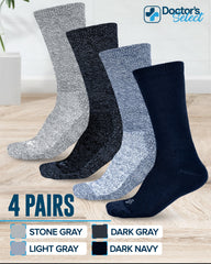 Doctors Select four-pair diabetic socks pack for everyday use.