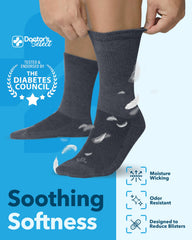 Doctors' Select diabetic socks size range for secure fit across feet.