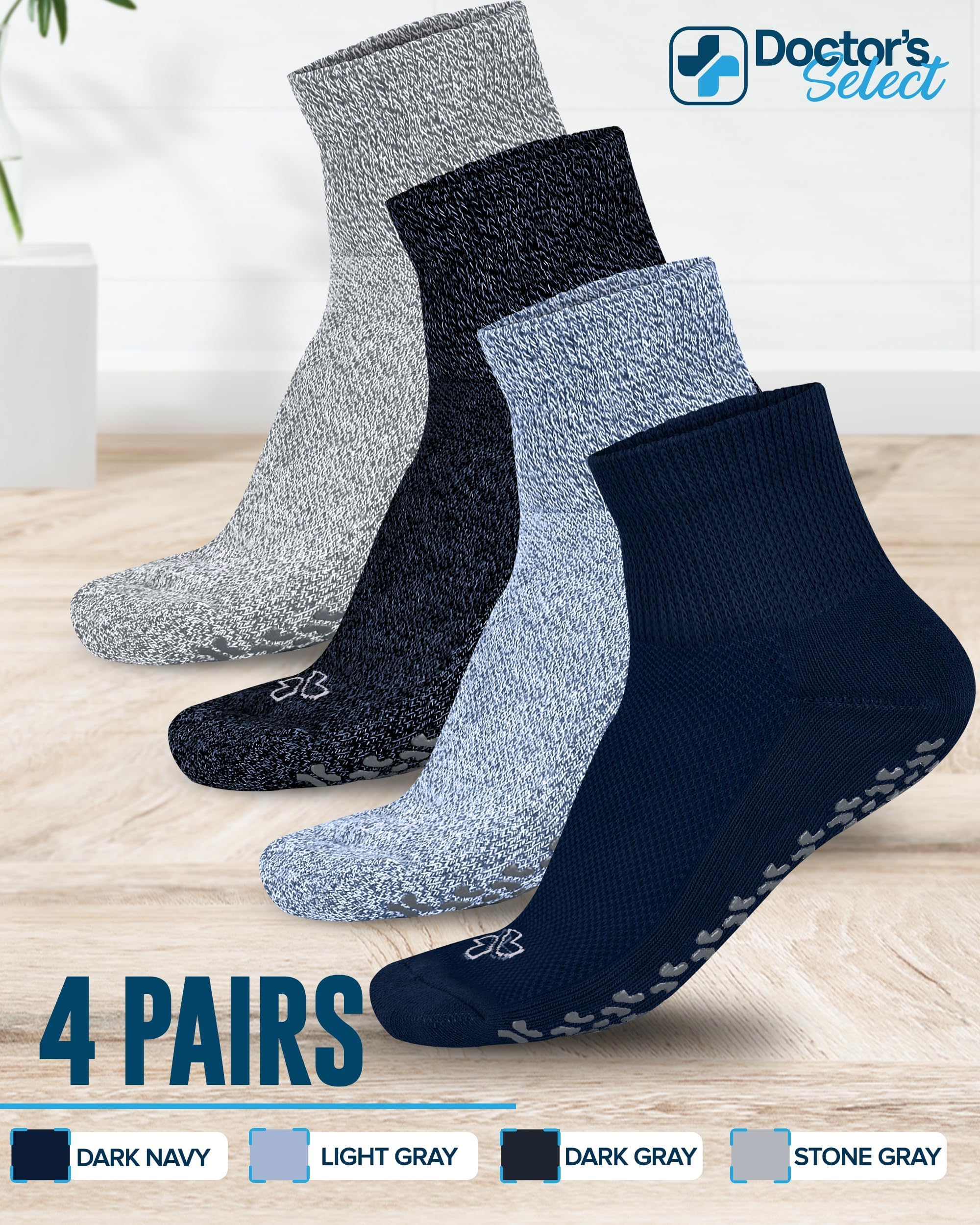 Unisex fit demonstrated on a model in Doctor's Select diabetic socks