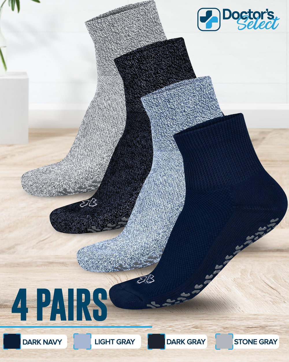 Unisex fit demonstrated on a model in Doctor's Select diabetic socks