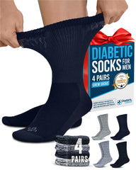 Doctor's Select men's diabetic crew socks in black offer gentle support for swollen feet.