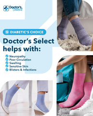 doctors-select moisture-wicking bamboo fiber keeps feet dry and cool.