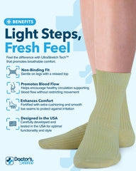 Doctor's Select non-binding wide-top diabetic socks for gentle pressure relief and secure fit.