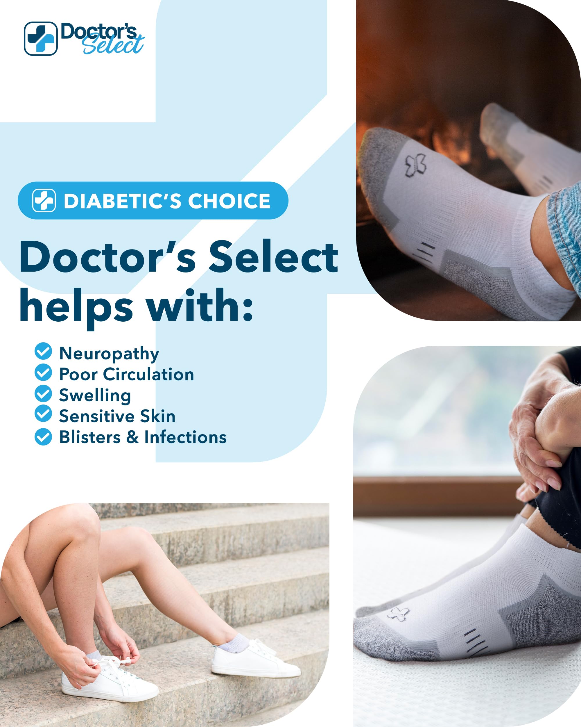 Doctor's Select smooth toe seams for sensitive feet