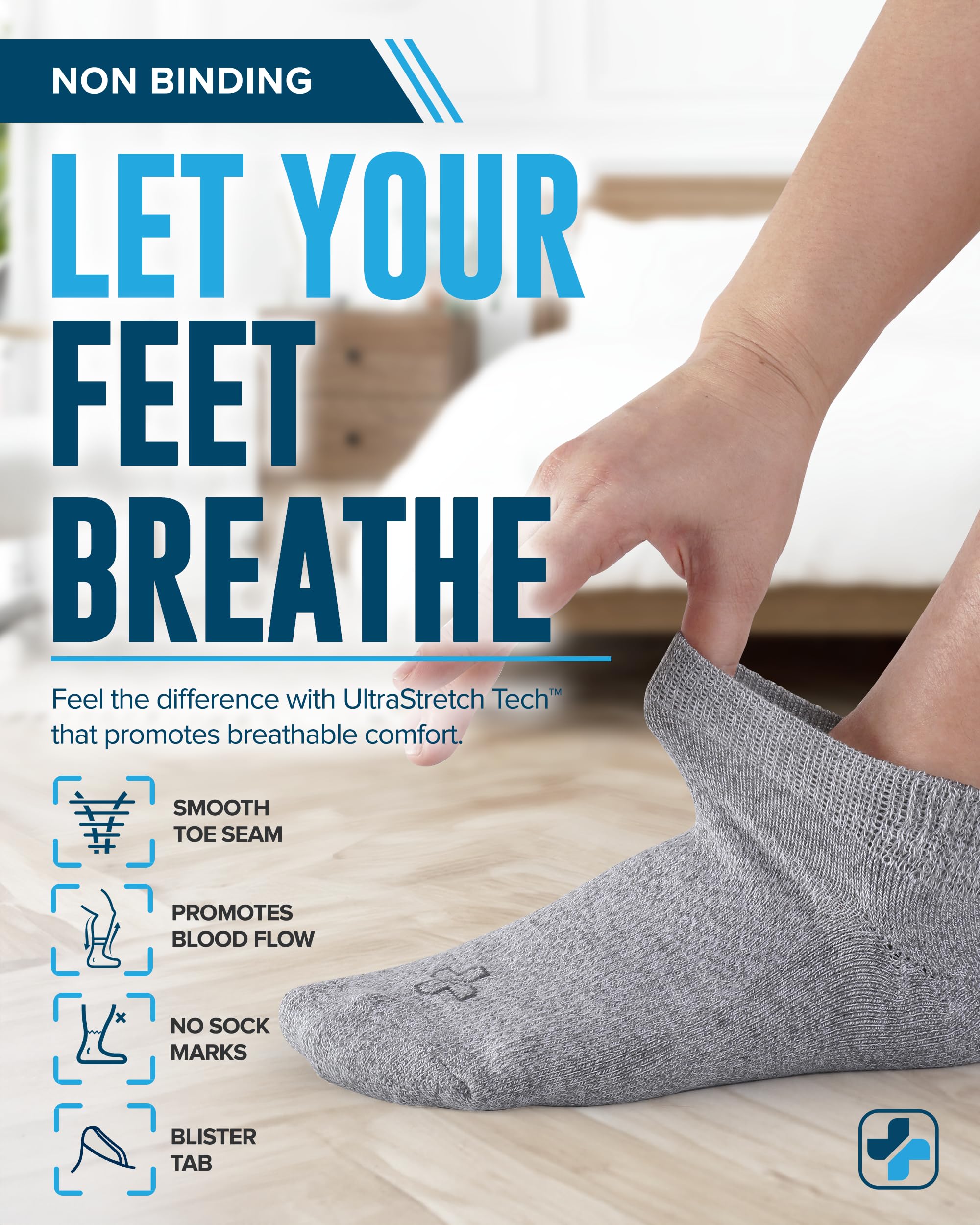 Doctor's Select bamboo ankle socks front view for all-day comfort and fit