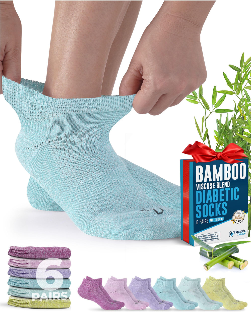Doctor's Select bamboo ankle socks pink color for all-day breathable comfort