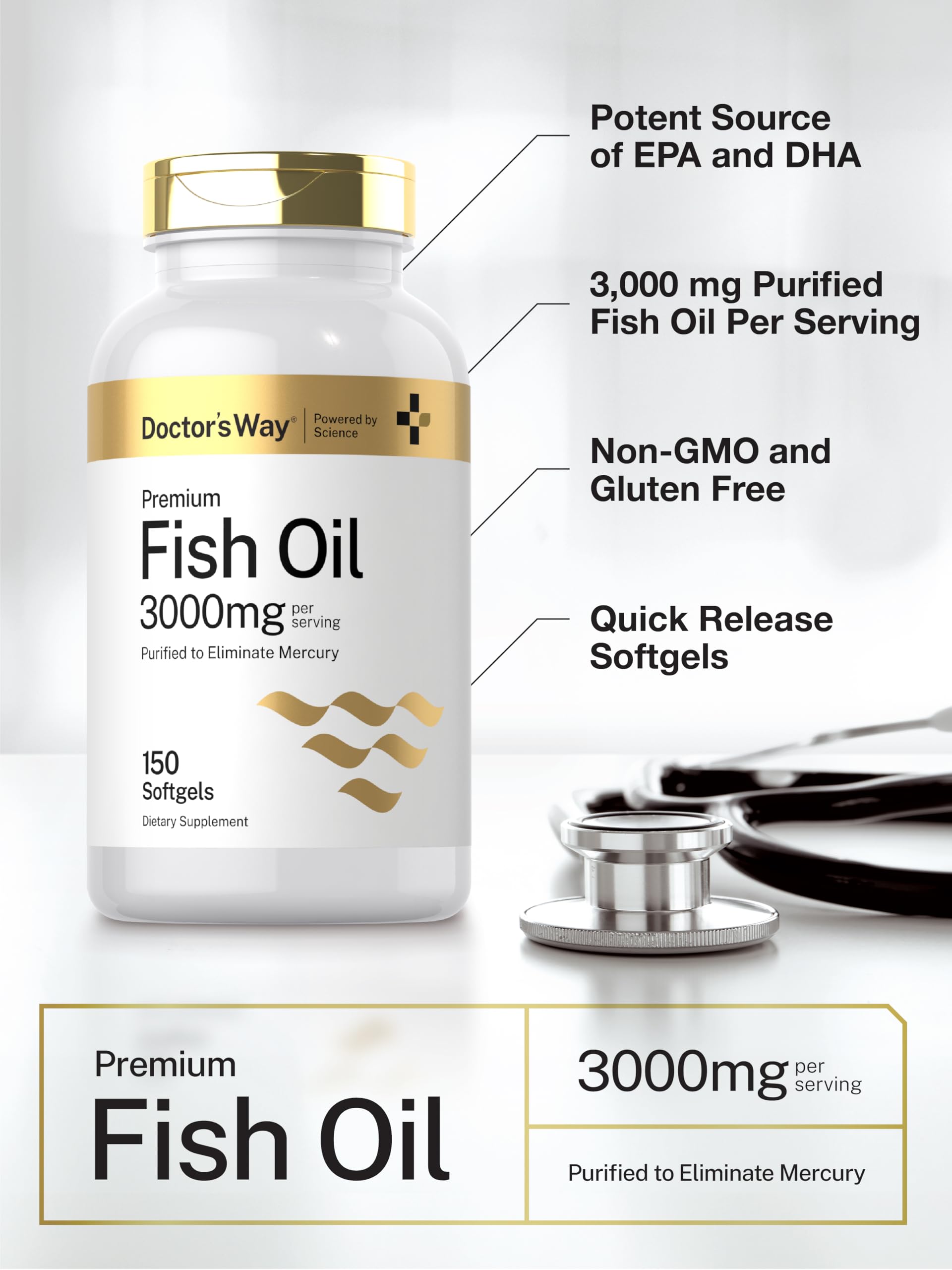 Doctor's Way mercury-free softgels signify pure, high-quality omega-3