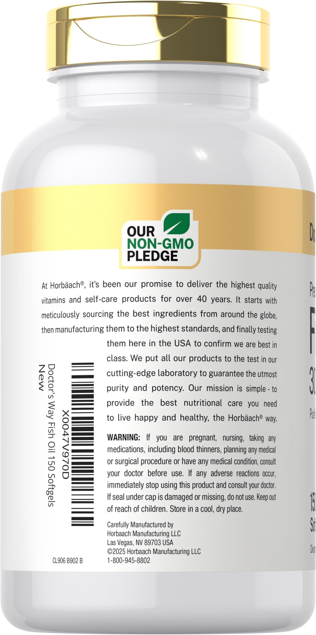 Doctor's Way omega-3 label detail emphasizes EPA and DHA content