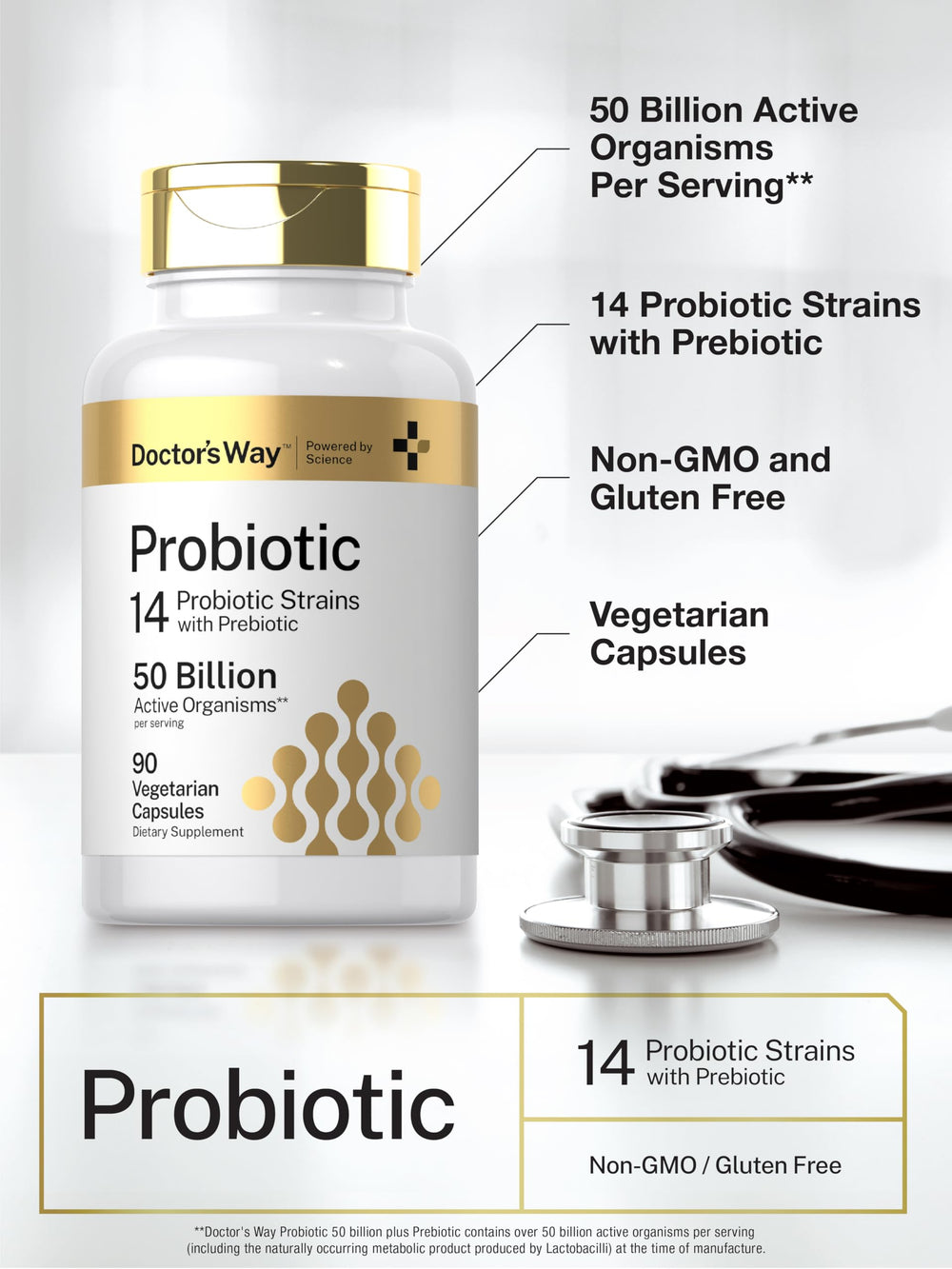 Doctor's Way Probiotic Vegetarian capsules offer dairy-free probiotic intake