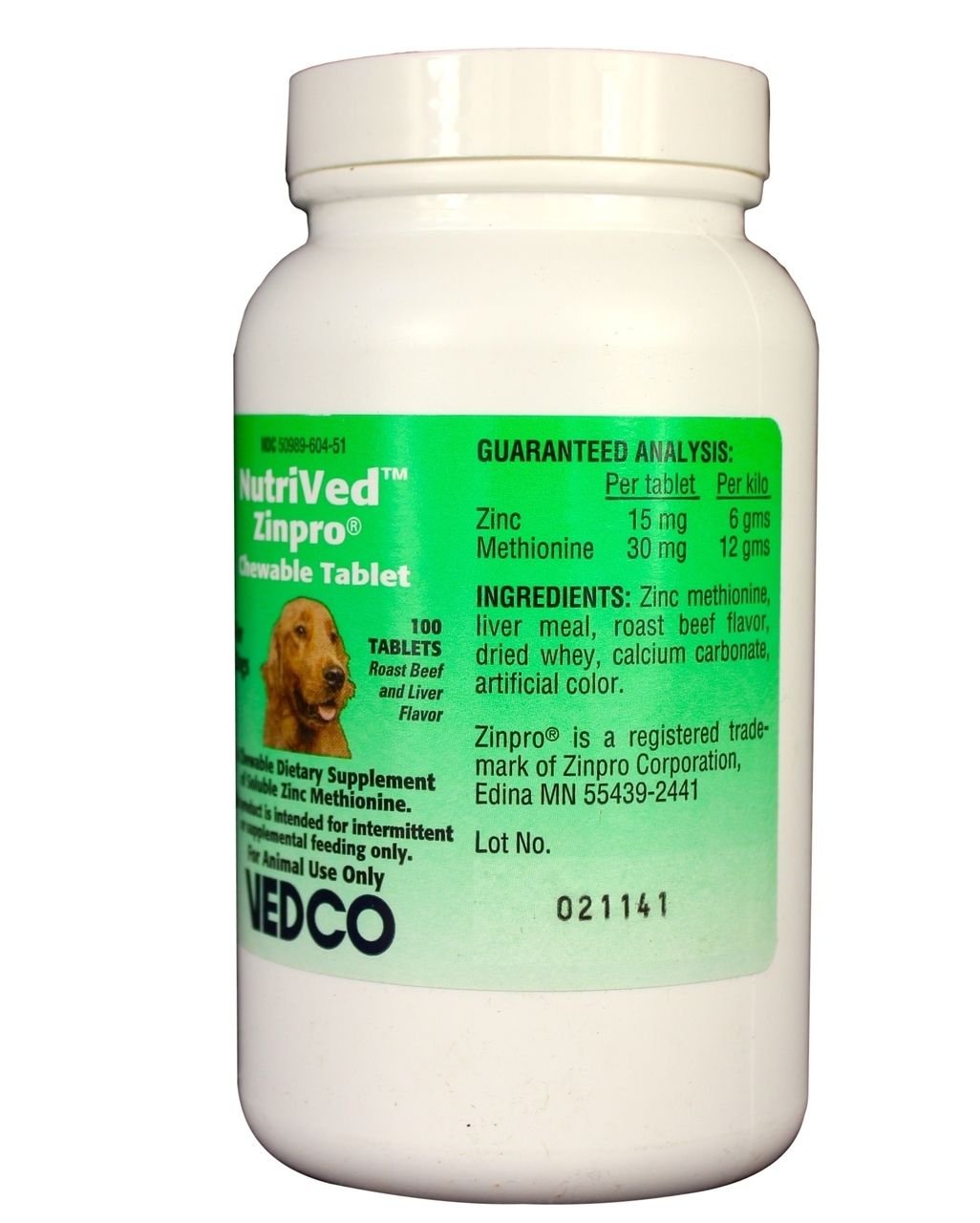 NutriVed ZinPro chewable tablets close-up showcasing roast beef flavor for easy daily zinc support