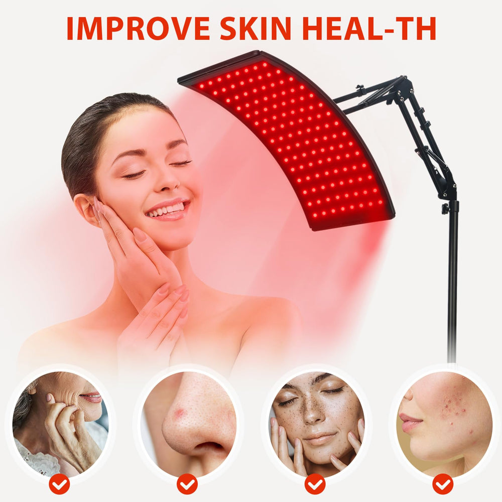 Doinart stand supports 180° adjustment for targeted treatment at home.