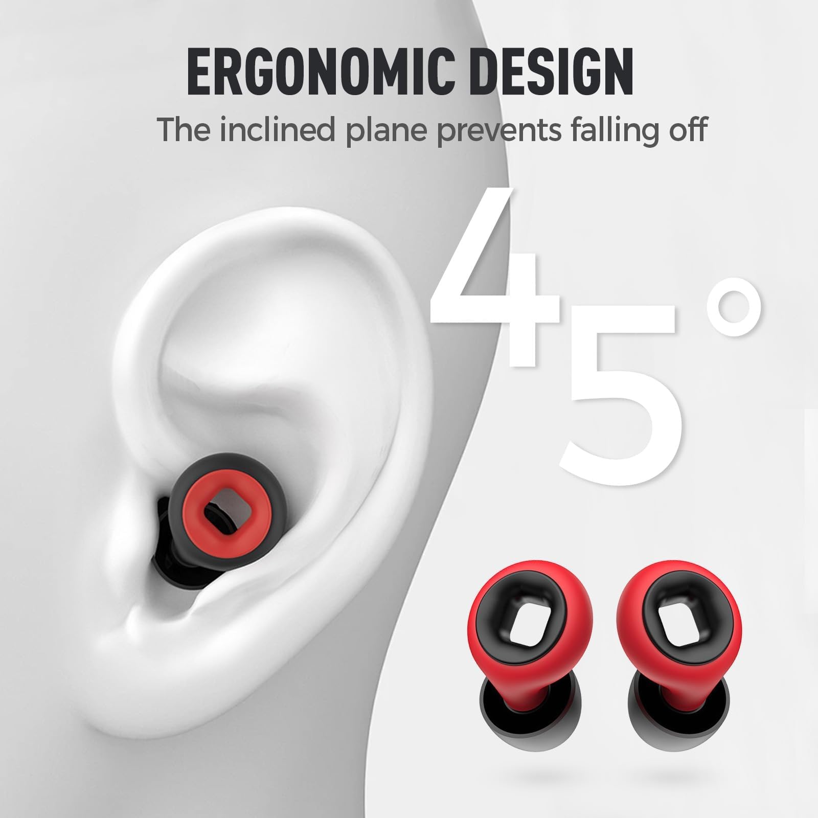 Dojavop earplugs soft silicone tips offer gentle comfort for extended wear.