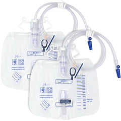 Dokibi urinary bag shows 2000 ml capacity for extended night use