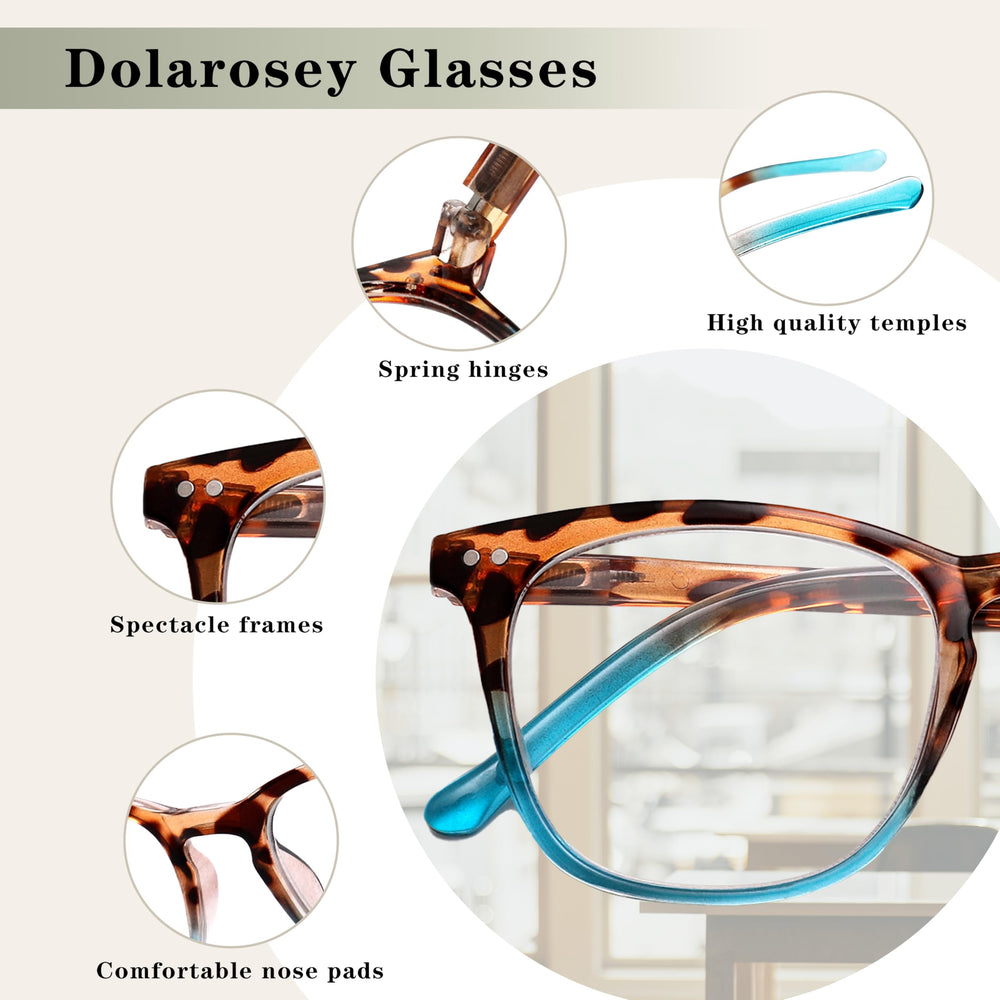 Dolarosey glasses with bright finish for a sleek professional look