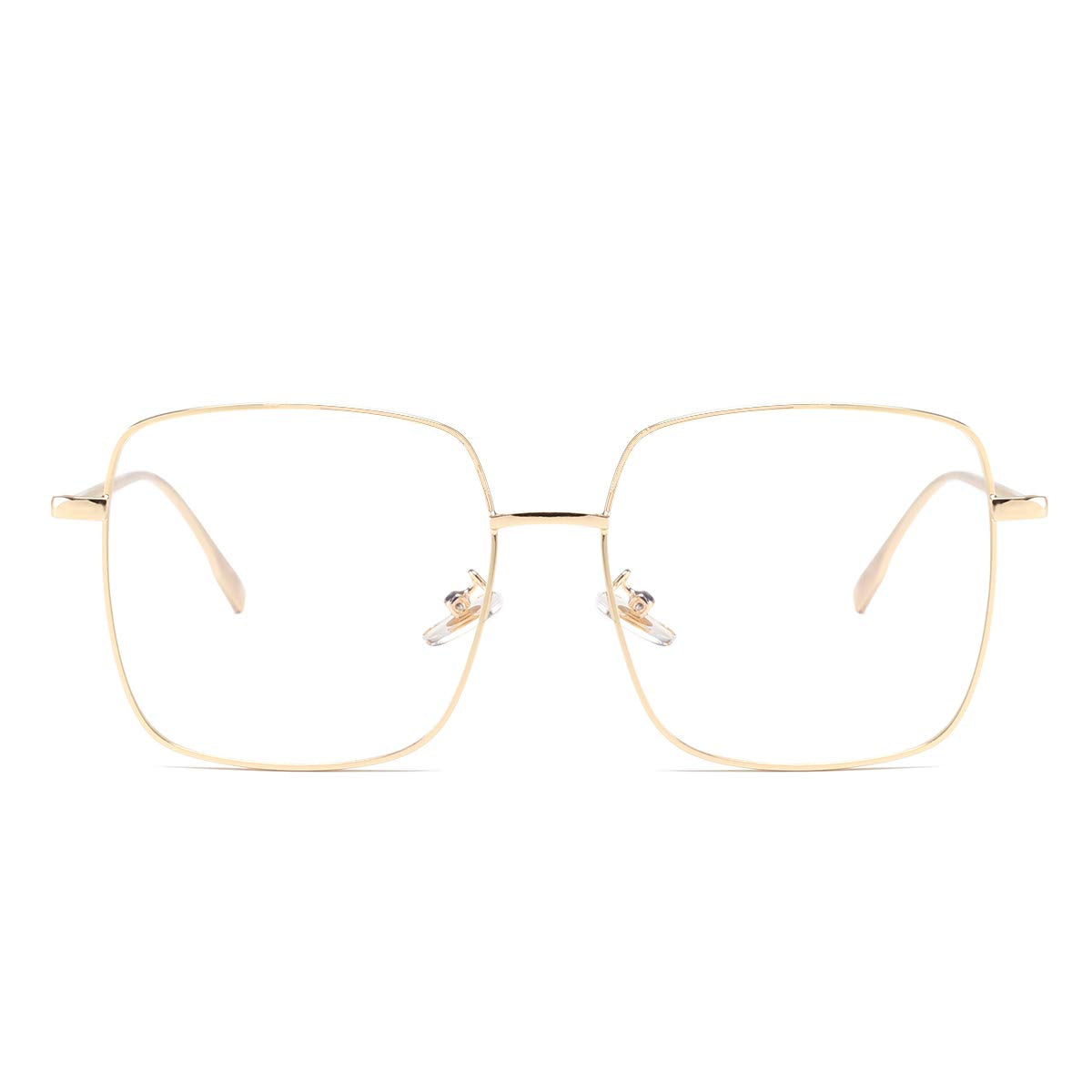 Dollger blue light blocking glasses for women with retro gold metal square frame to reduce eye strain.