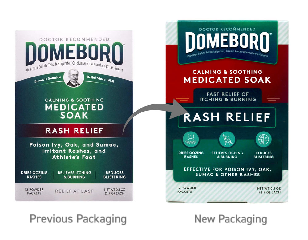 Domeboro application on irritated skin for relief potential