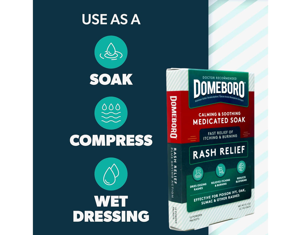Two-pack Domeboro box ready for at-home treatments.