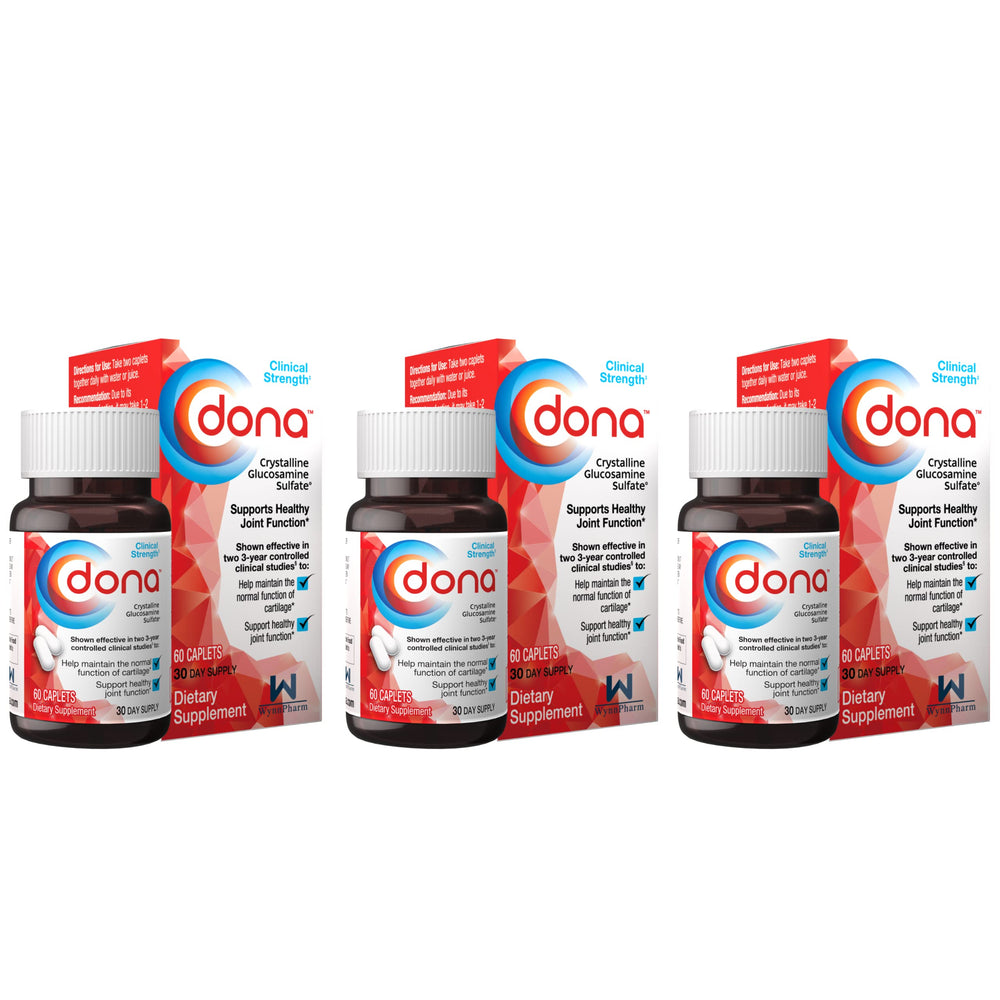 Dona Crystalline Glucosamine bottle with caplets supports joint mobility