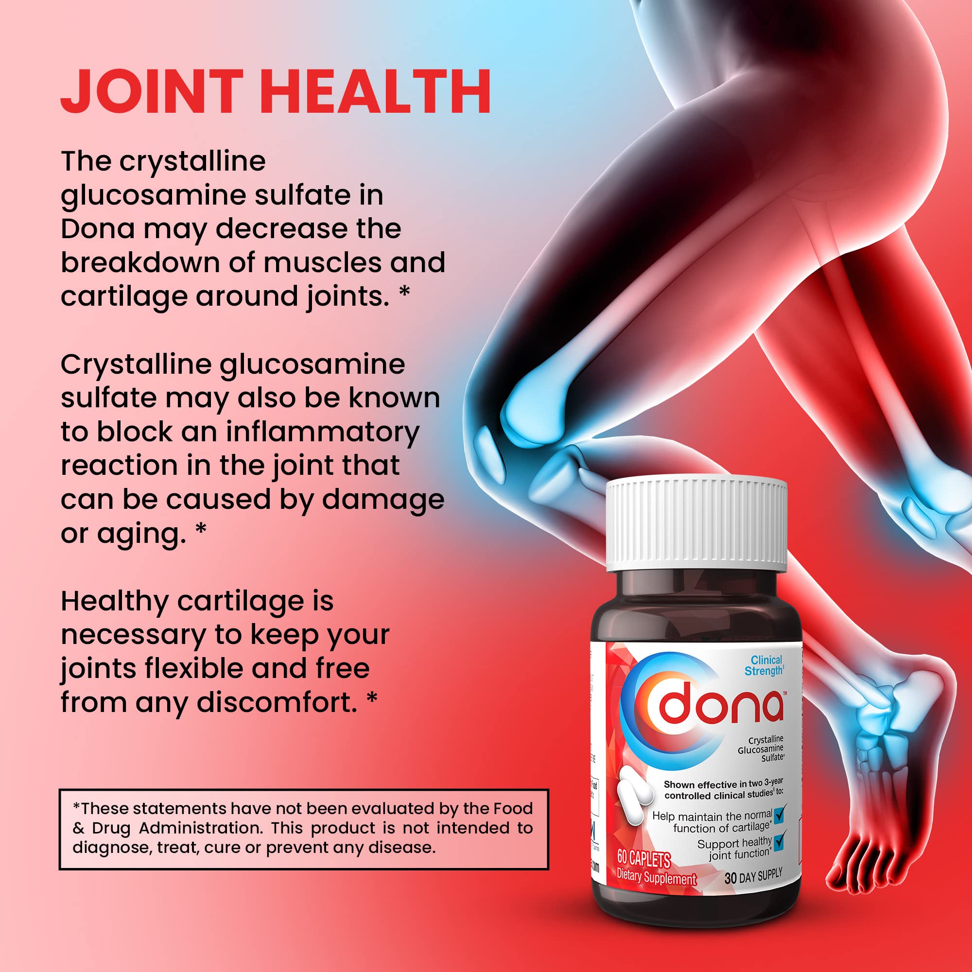 Close-up of smooth Dona glucosamine caplets texture