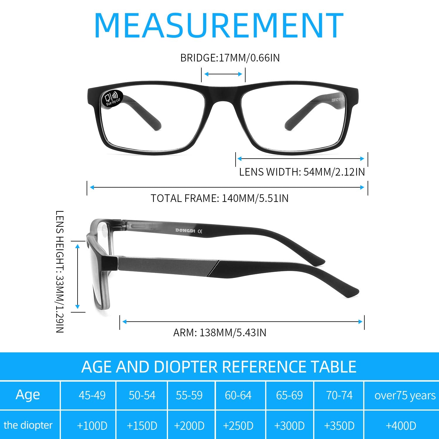 DONGDI blue-light filter with UV400 protection for comfortable screen time.
