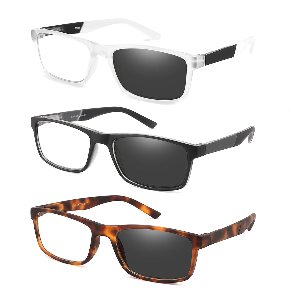 DONGDI blue light blocking reading glasses 3-pack, front view for comfortable screen time.