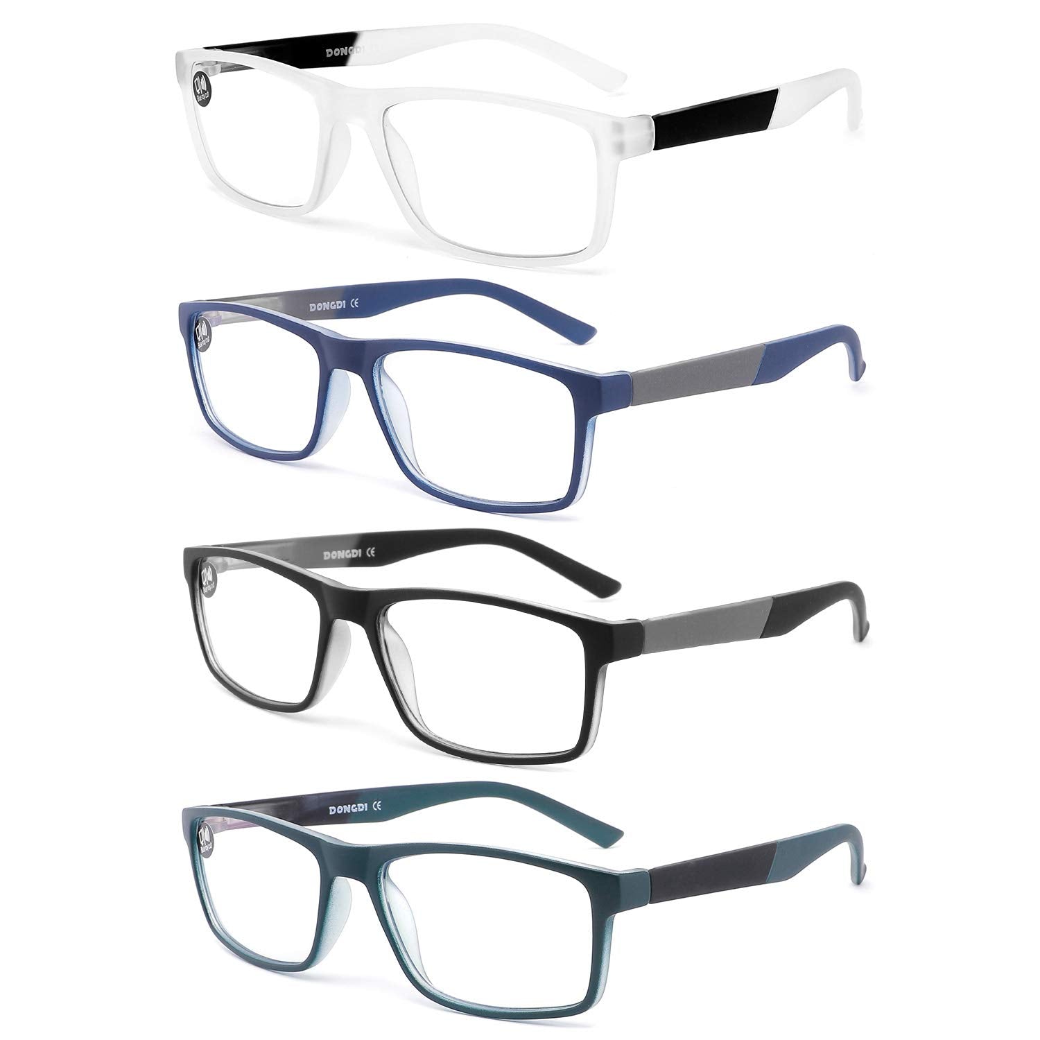 DONGDI reading glasses 4-pack close-up, comfortable near vision for daily reading