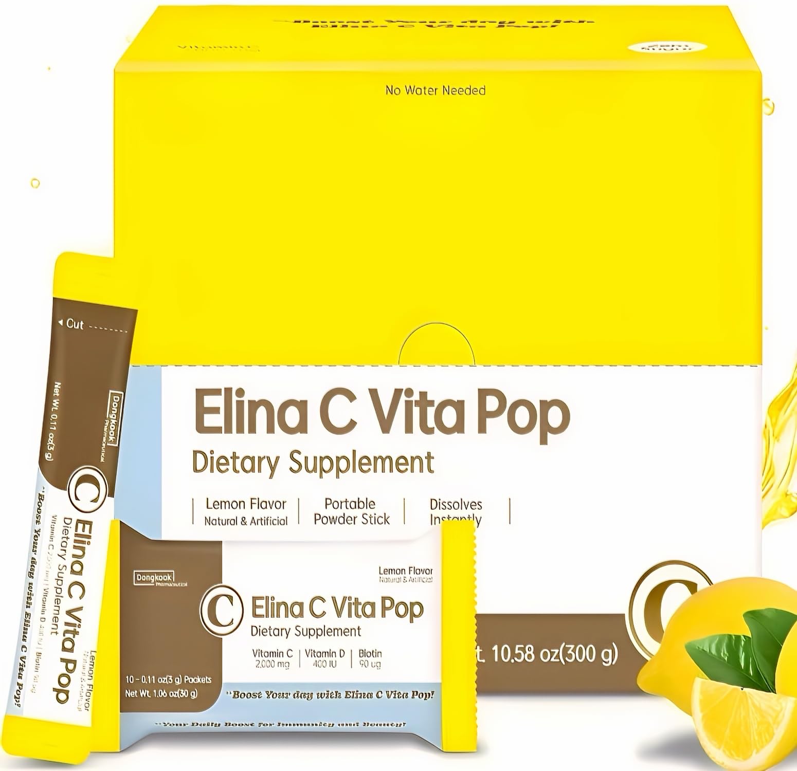 DONGKOOK Vita Pop lemon flavor packets for daily vitamin C