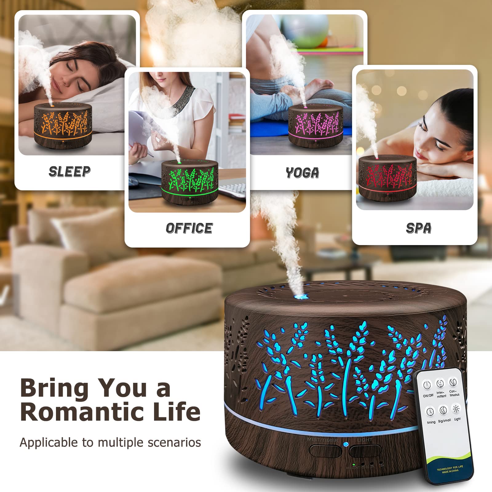 Dongzhen diffuser featuring three mist modes for customizable aroma distribution.