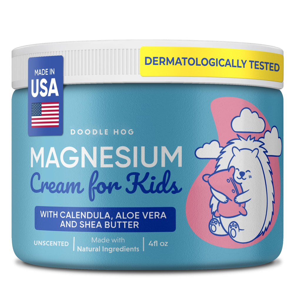 DOODLE HOG Magnesium Cream for Kids bottle, ideal for gentle bedtime application
