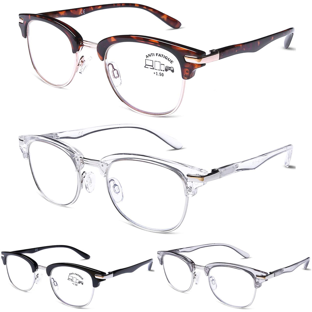 DOOViC blue light glasses with rectangle frames reduce digital eye strain during screen time