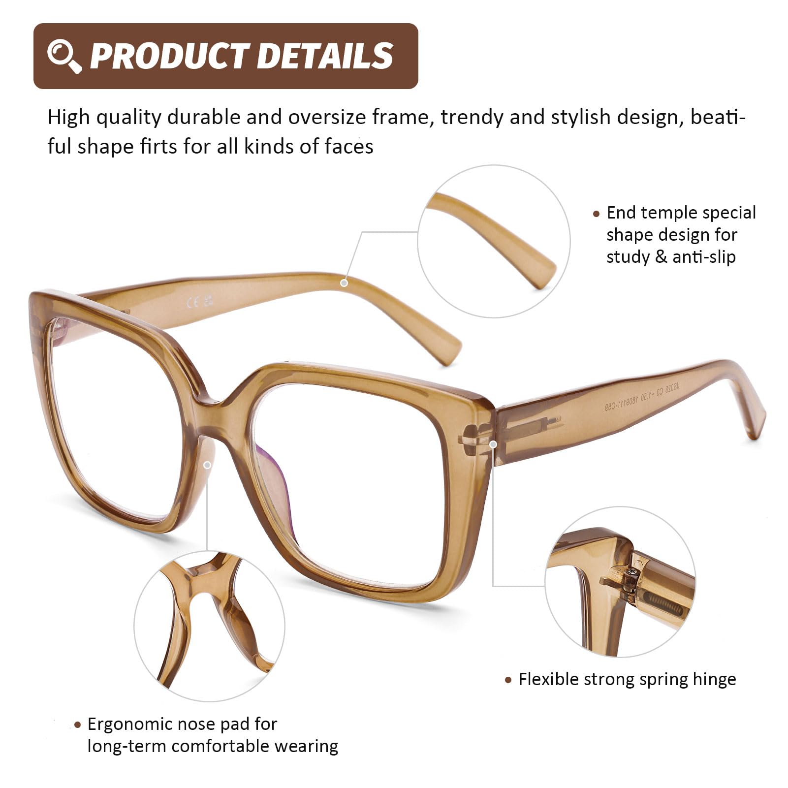 DOOViC comfort fit with spring hinges for all-day wear during work, reading, or gaming
