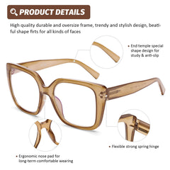 DOOViC comfort fit with spring hinges for all-day wear during work, reading, or gaming