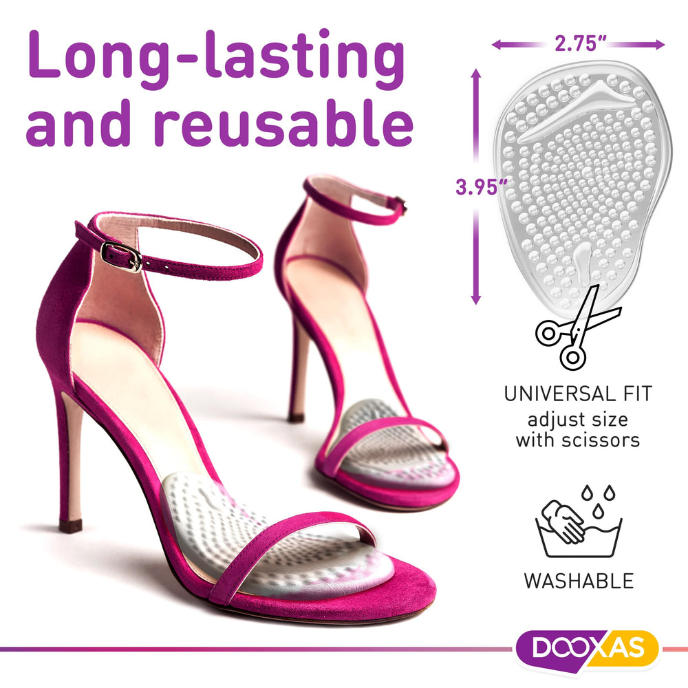 Adhesive side keeps DOOXAS pad secure to shoe for worry-free movement.