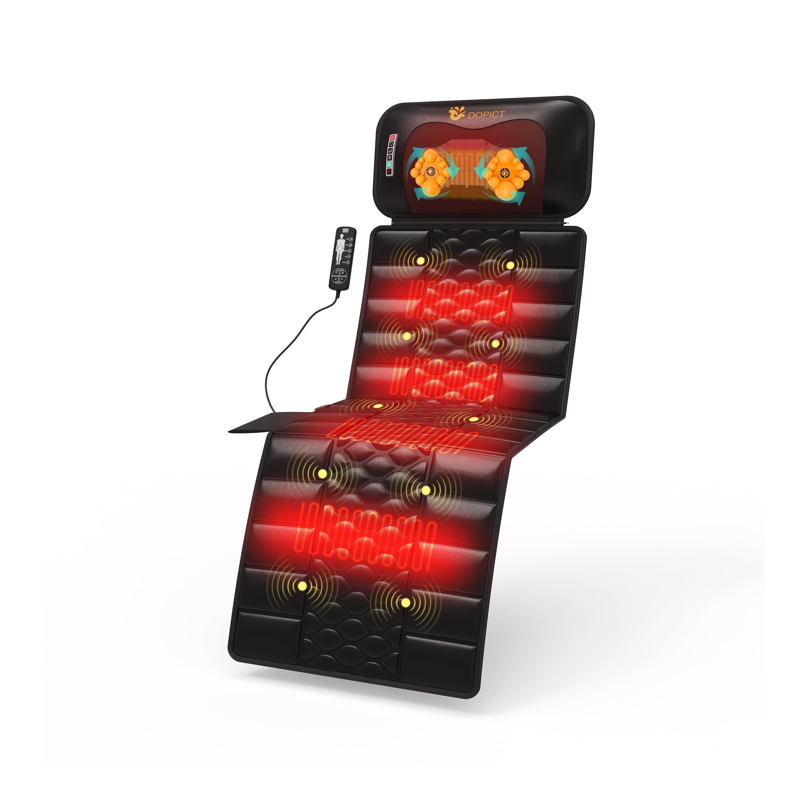 DOPICT Massage Mat front view shows full body relaxation and compact design.