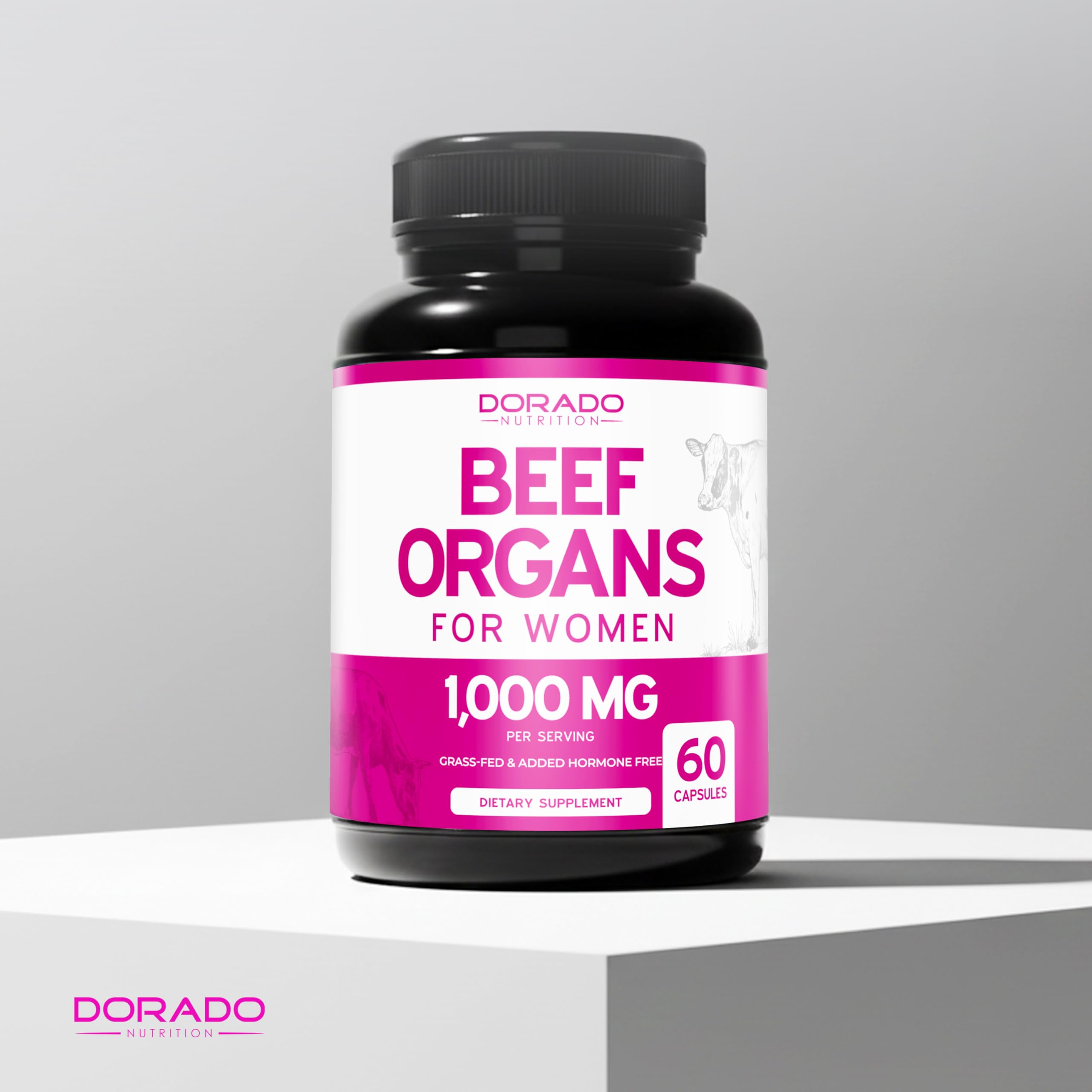 DORADO NUTRITION Beef Organ Women made in USA badge and domestic manufacturing.